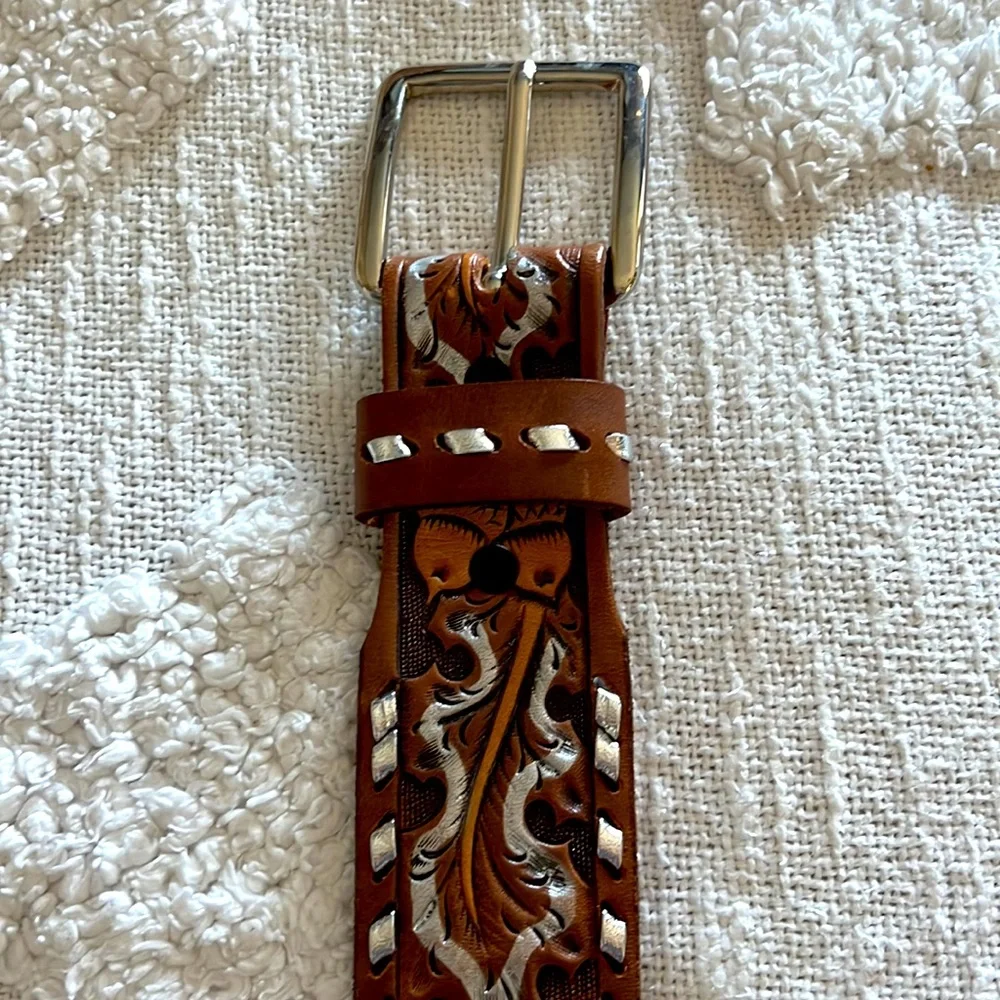 Chambers Leather Tooled Belt